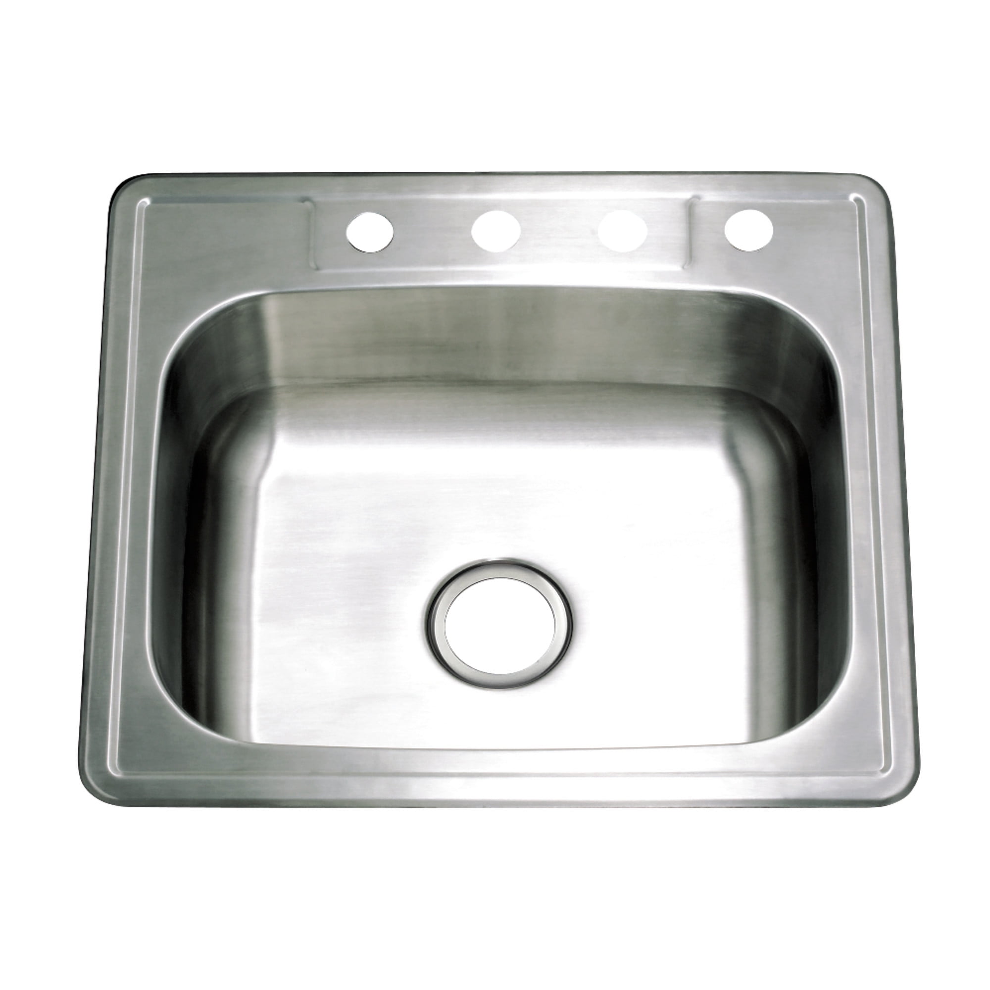 Gourmetier GKTS2522 Studio 25" Stainless Steel Self-Rimming Single Bowl Drop-In Kitchen Sink, Brushed