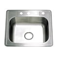 thumbnail image 1 of Gourmetier GKTS2522 Studio 25" Stainless Steel Self-Rimming Single Bowl Drop-In Kitchen Sink, Brushed, 1 of 8