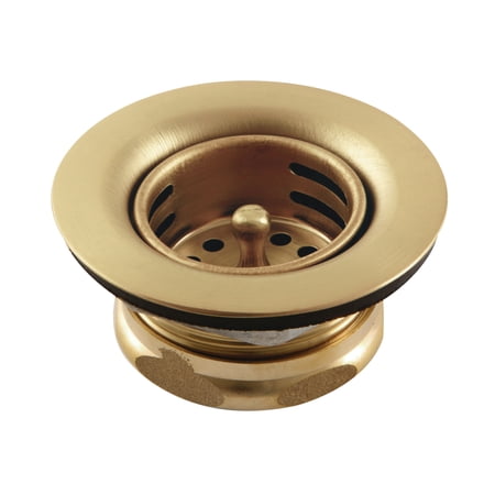 Kingston Brass K461BBB Stainless Steel Bar Sink Basket Strainer with Brass Nut in Brushed Brass