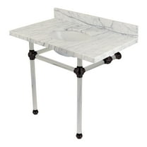 Kingston Brass Kvpb3630ma-T-Set Templeton 36" Wide Console Sink Set - Carrara Marble / Oil