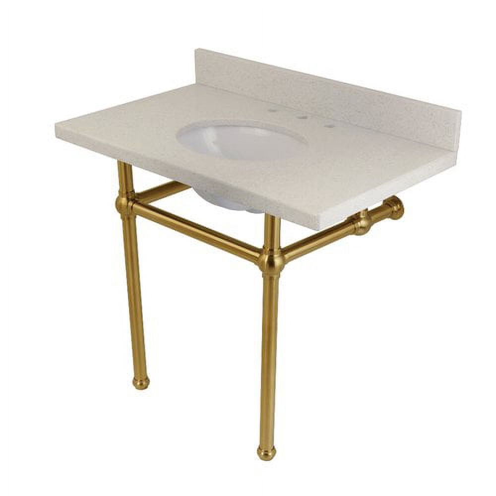 Kingston Brass Templeton White Quartz Rectangular Undermount Bathroom ...