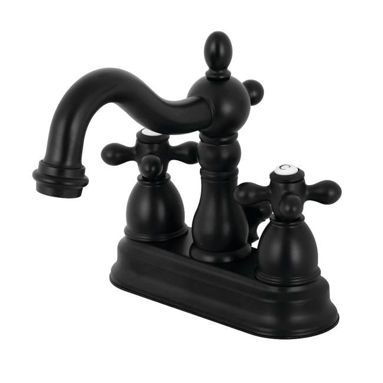 Matte Black Traditional 4-Inch Centerset Bathroom Faucet