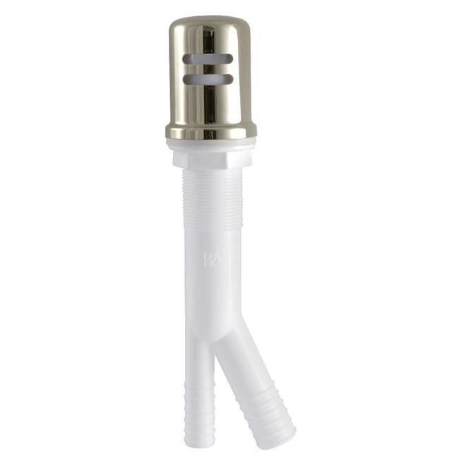 Polished Nickel Brass Dishwasher Air Gap with White Base