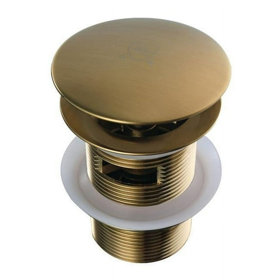 Kingston Brass Trimscape Toe-Touch Tub Drain with Overflow, Brushed Brass
