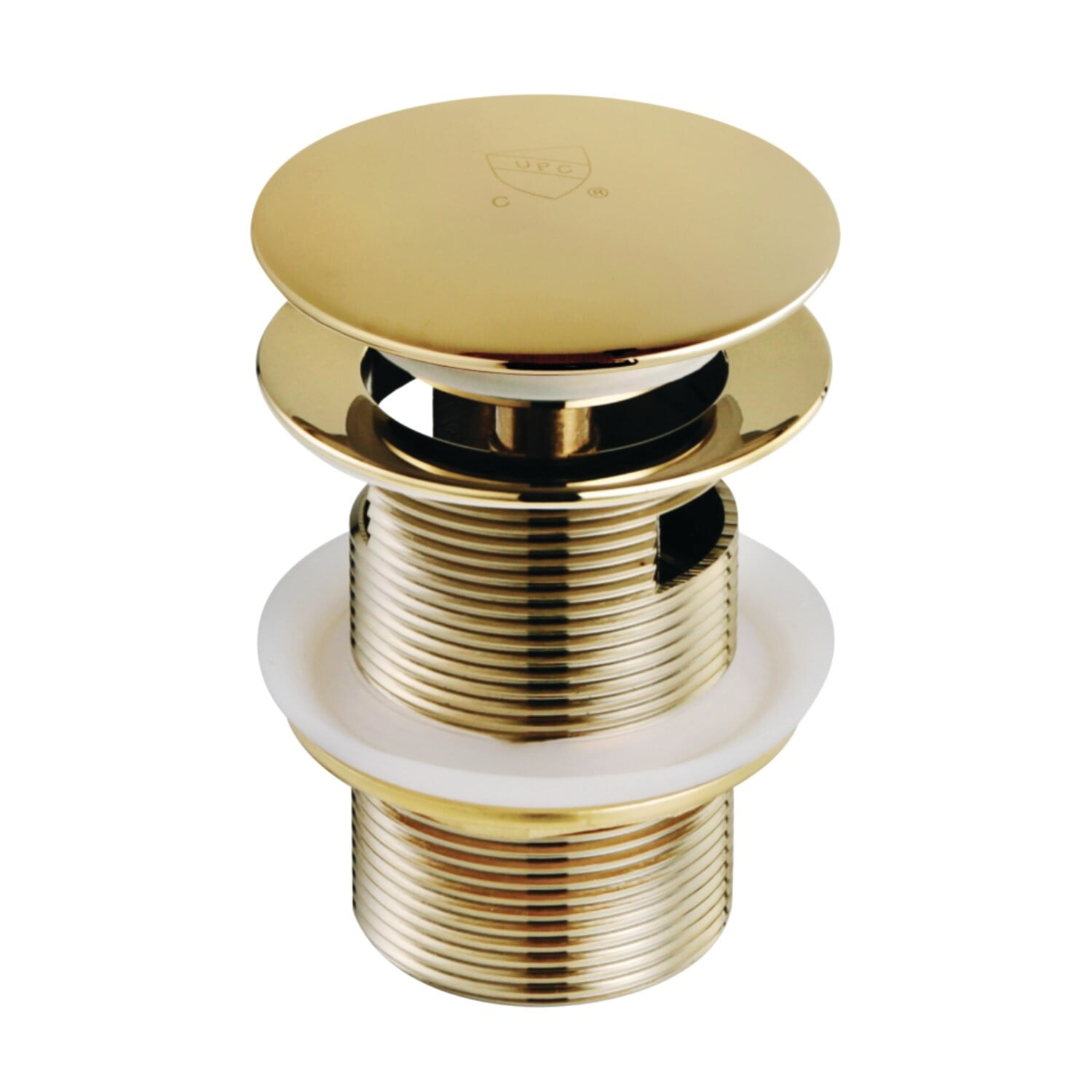 Polished Chrome Brass Toe-Touch Tub Drain with Overflow