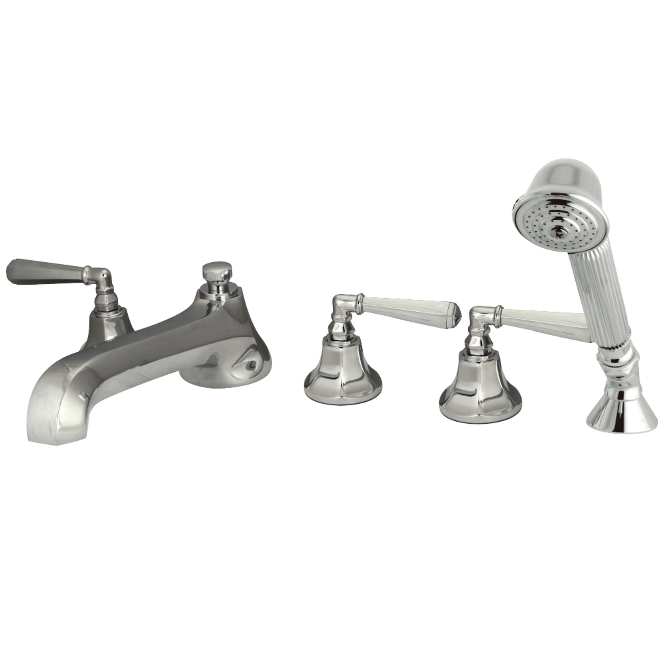 Kingston Brass KS43015HL 5-Piece Roman Tub Faucet with Hand Shower, Polished Chrome