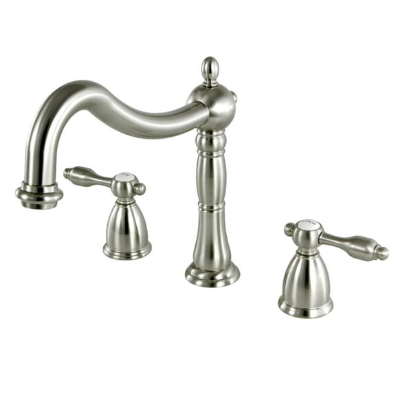 Kingston Brass KS1348TAL Tudor Two-Handle Deck Mount Roman Tub Faucet, Brushed Nickel