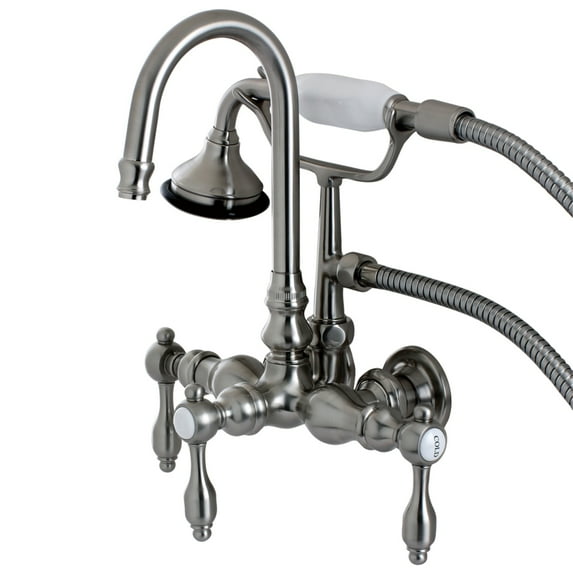 Aqua Vintage AE7T8TAL Tudor Wall Mount Clawfoot Tub Faucet, Brushed Nickel