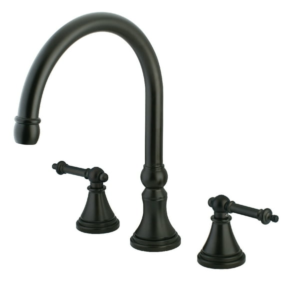 Kingston Brass KS2345TL Templeton Two-Handle Deck Mount Roman Tub Faucet, Oil Rubbed Bronze