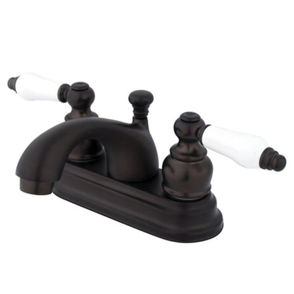 Kingston Brass Two Handle 4 in. Centerset Lavatory Faucet with Retail Pop-up - Oil Rubbed Bronze