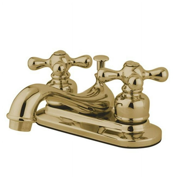 Kingston Brass Two Handle 4 in. Centerset Lavatory Faucet with Retail Pop-up - Polished Brass