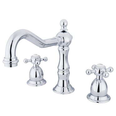 Kingston Brass Naples 8 Inch Widespread 2-Handle Bathroom Faucet In Polished Brass