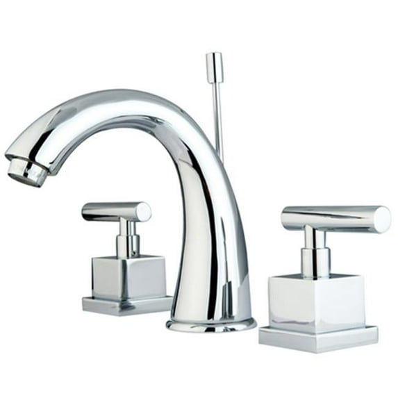 Kingston Brass Two Handle 8 in. to 16 in. Widespread Lavatory Faucet with Brass Pop-up - Polished Chrome