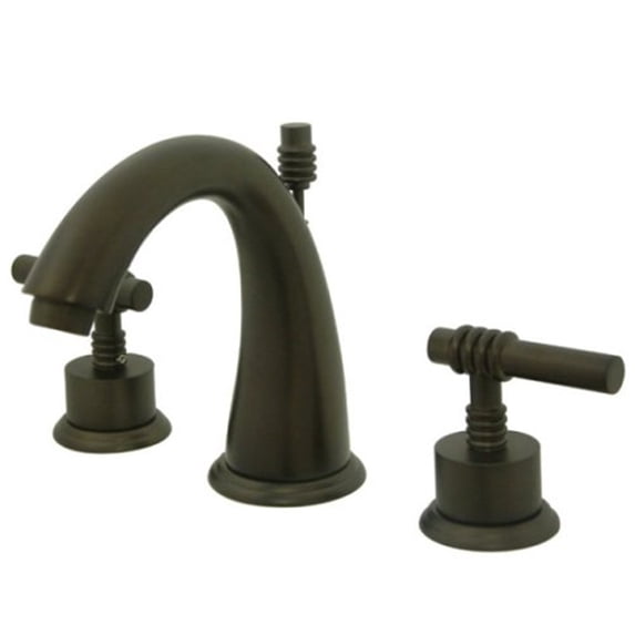 Kingston Brass Milano Two Handle 8" to 16" Widespread Lavatory Faucet with Brass Pop-up