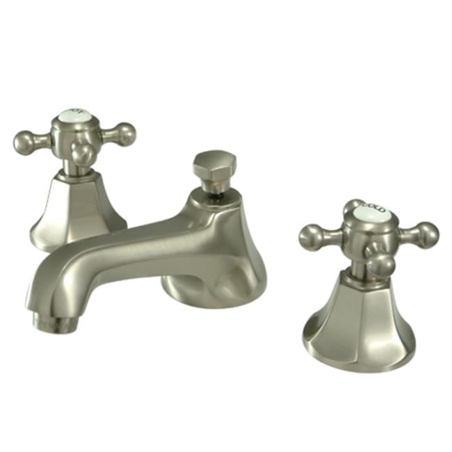 Polished Nickel Traditional Widespread Bathroom Faucet with Brass Pop-Up