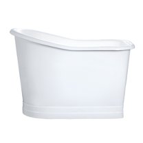 Kingston Brass VCTND513029 51" Cast Iron D-Shaped Single Slipper Pedestal Tub (No Faucet Drillings), White