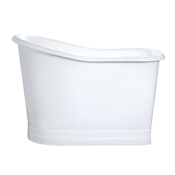 Kingston Brass VCTND513029 51" Cast Iron D-Shaped Single Slipper Pedestal Tub (No Faucet Drillings), White