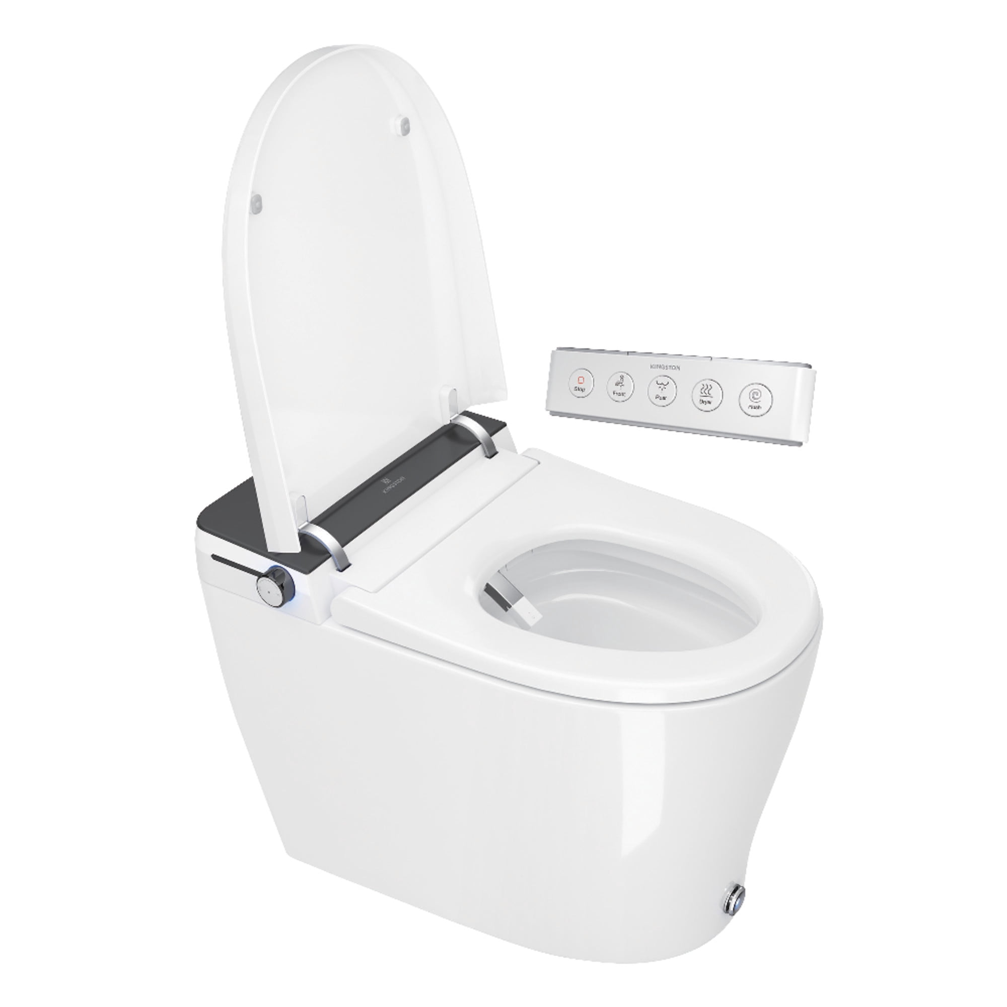 Kingston Brass VSC39910 Edison Smart Toilet, White/Matte Black