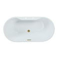 thumbnail image 1 of Kingston Brass VT7DE552823C427 55-Inch Acrylic Oval Double Ended Freestanding Tub with Drain in Glossy White/Brushed Brass, 1 of 8