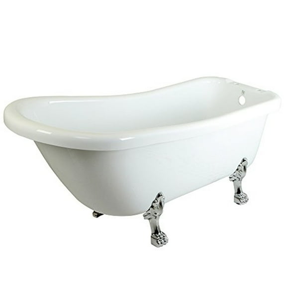 Kingston Brass Aqua Eden Serenity 67" Acrylic Clawfoot Slipper Tub with 7" Deck Drillings