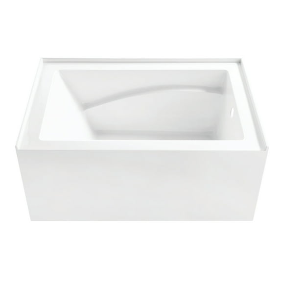 Aqua Eden VTAM4832R22D 48-Inch Acrylic Rectangular 3-Wall Alcove Tub, Right Hand Drain and Anti-Skid Surface in Glossy White