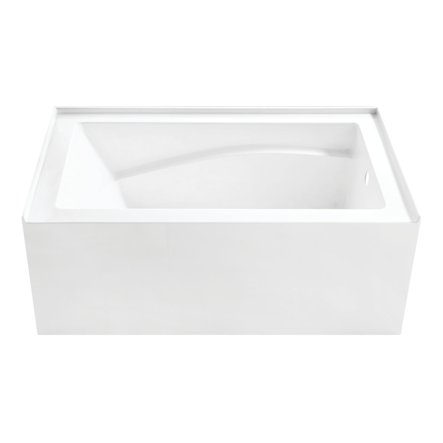 Glossy White Acrylic 54-Inch Anti-Skid Alcove Tub with Right Hand Drain