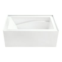 Aqua Eden VTAM5432R22D 54-Inch Acrylic Rectangular 3-Wall Alcove Tub, Right Hand Drain and Anti-Skid Surface in Glossy White
