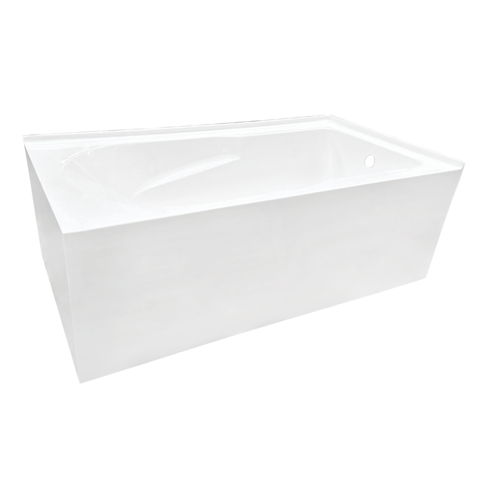 Aqua Eden VTAM6032R21TS 60-Inch Acrylic Rectangular 2-Wall Corner Alcove Tub, Right Hand Drain in Glossy White