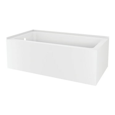 Kingston Brass VTAP6032L21TS Aqua Eden 60-Inch Acrylic Alcove Tub with Left Hand Drain, White
