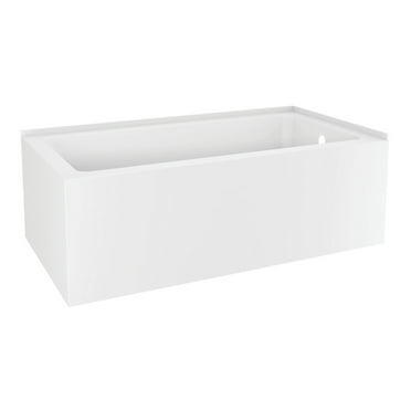 Kingston Brass VTAP6032R21TS Aqua Eden 60-Inch Acrylic Alcove Tub with Right Hand Drain, White
