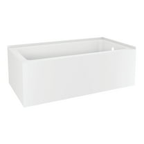 Aqua Eden VTAP6032R21TS 60-Inch Acrylic Rectangular 2-Wall Corner Alcove Tub, Right Hand Drain in Glossy White