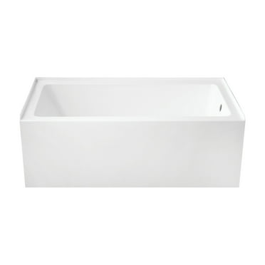 Kingston Brass VTAP6032R22 Aqua Eden 60" Acrylic Alcove Tub with Right Hand Drain Hole, Glossy White