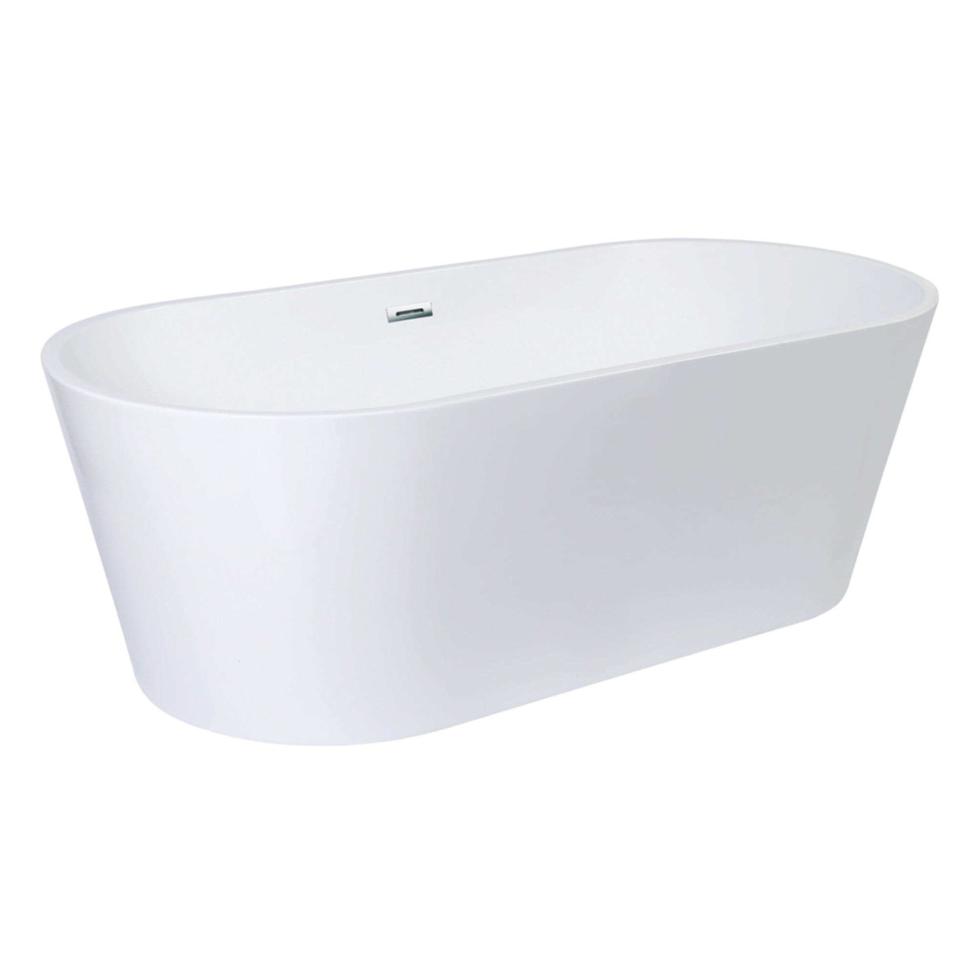 White Acrylic Oval Freestanding Clawfoot Tub, 71-Inch