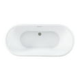 thumbnail image 1 of Kingston Brass VTDE713224C428 71-Inch Acrylic Oval Double Ended Pedestal Tub with Drain (No Faucet Drillings) in Glossy White/Brushed Nickel, 1 of 8