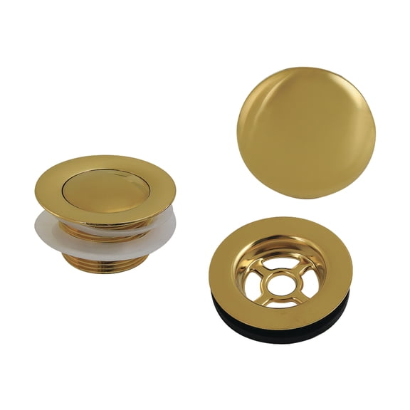Kingston Brass VTDETRIM7 Trimscape Toe Touch Tub Drain Trim Kit with Overflow Plate, Brushed Brass