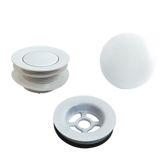 Kingston Brass VTDETRIMWH Trimscape Toe Touch Tub Drain Trim Kit with Overflow Plate, White