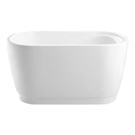 Kingston Brass VTOV513425S 51" Acrylic Oval Rectangular Double Ended Freestanding Tub with Drain, Glossy White