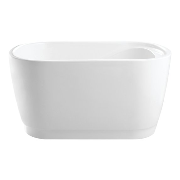 Kingston Brass VTOV513425S 51" Acrylic Oval Rectangular Double Ended Freestanding Tub with Drain, Glossy White