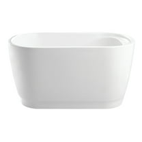 Kingston Brass VTOV593425S 59" Acrylic Oval Rectangular Double Ended Freestanding Tub with Drain, Glossy White