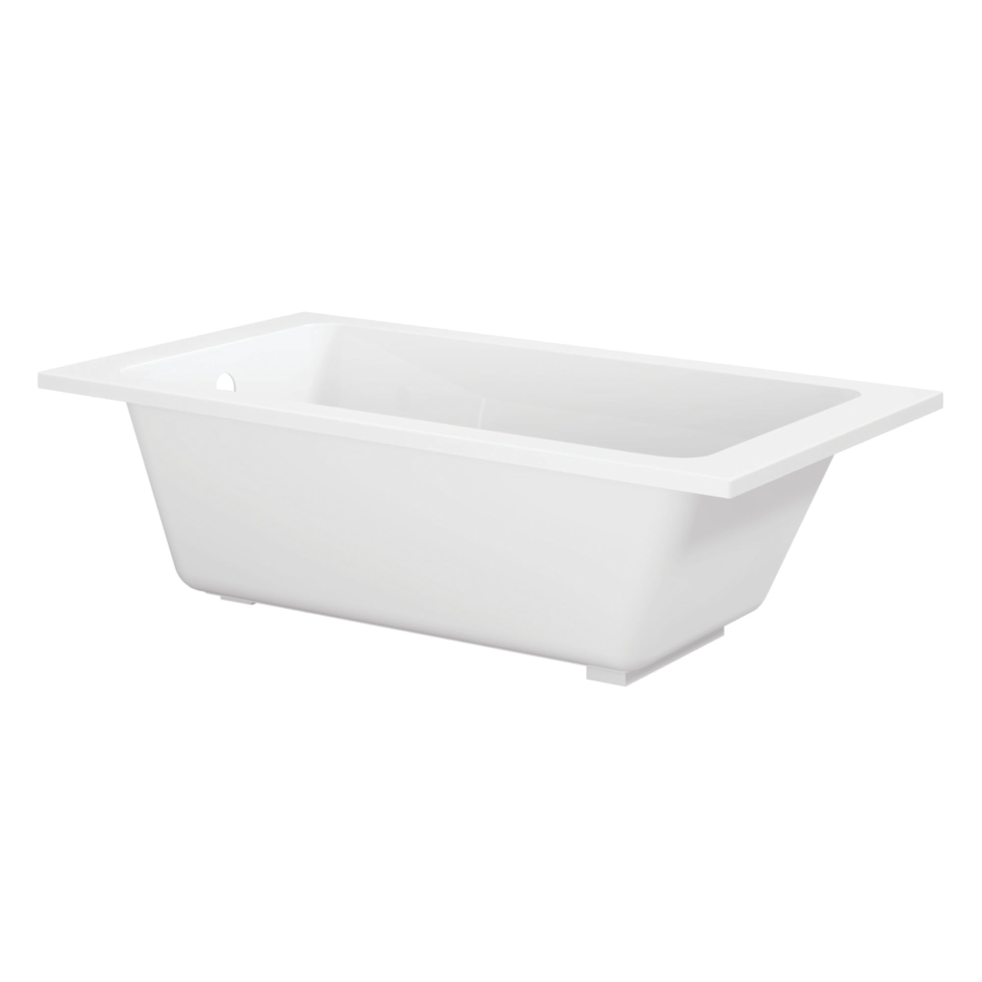 Kingston Brass VTPN603419T 60-Inch Acrylic Rectangular Drop-In Tub with Anti-Skid Surface in Glossy White