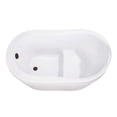 thumbnail image 1 of Kingston Brass VTRS523030M5 52" Acrylic Oval Single Slipper Freestanding Tub with Overflow/Drain Assembly and Integral Seat, Glossy White/Oil Rubbed Bronze, 1 of 8