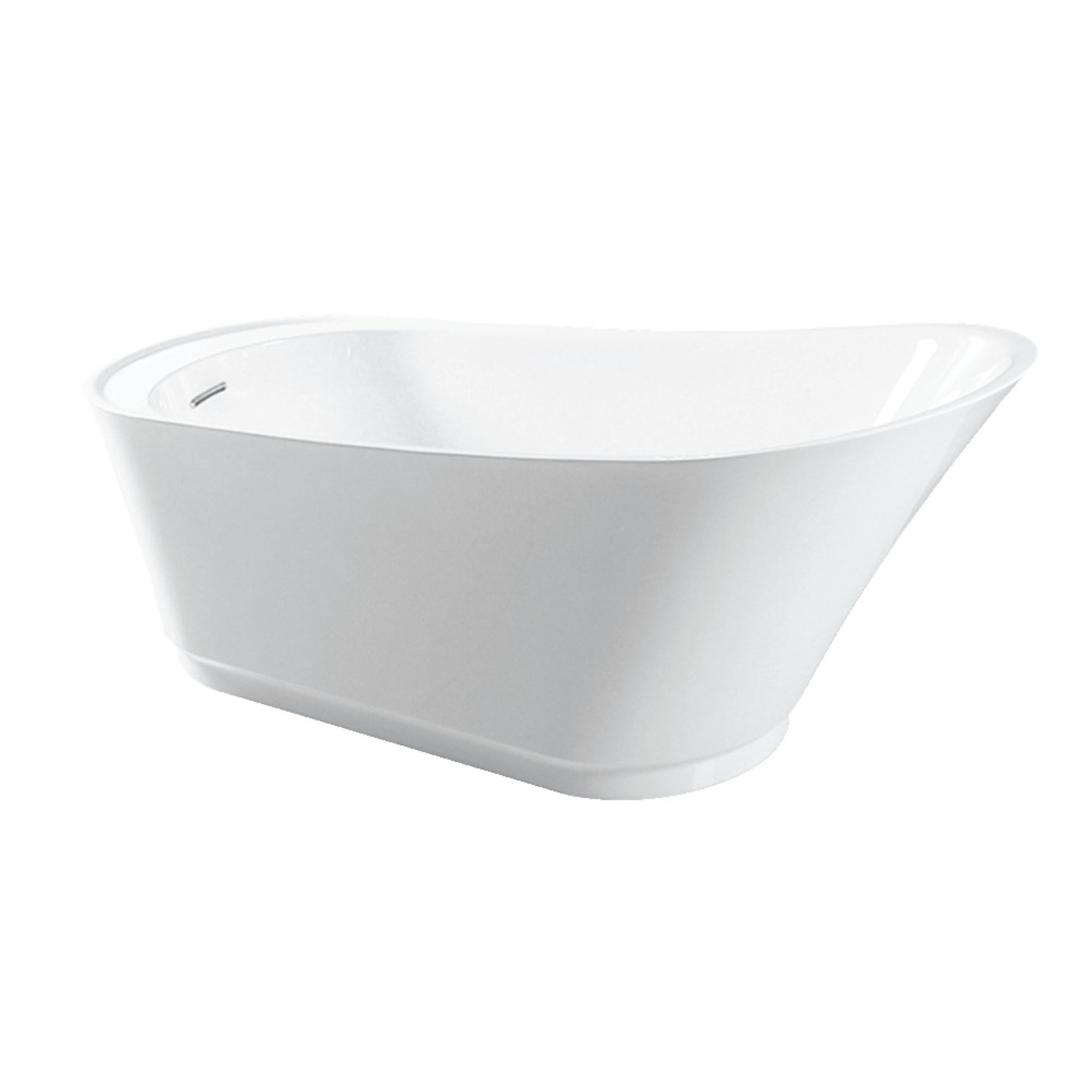Aqua Eden 60-Inch White Acrylic Freestanding Slipper Tub