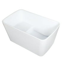 Kingston Brass VTSQ473026S Aqua Eden 47" Acrylic Freestanding Tub with Drain and Integrated Seat, Glossy White