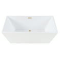 thumbnail image 1 of Kingston Brass VTSQ593223C412 59-Inch Acrylic Rectangular Double Ended Freestanding Tub with Drain in Glossy White/Polished Brass, 1 of 8