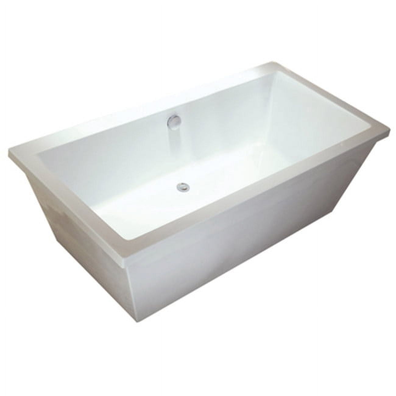 Aqua Eden 66-Inch White Acrylic Freestanding Bathtub