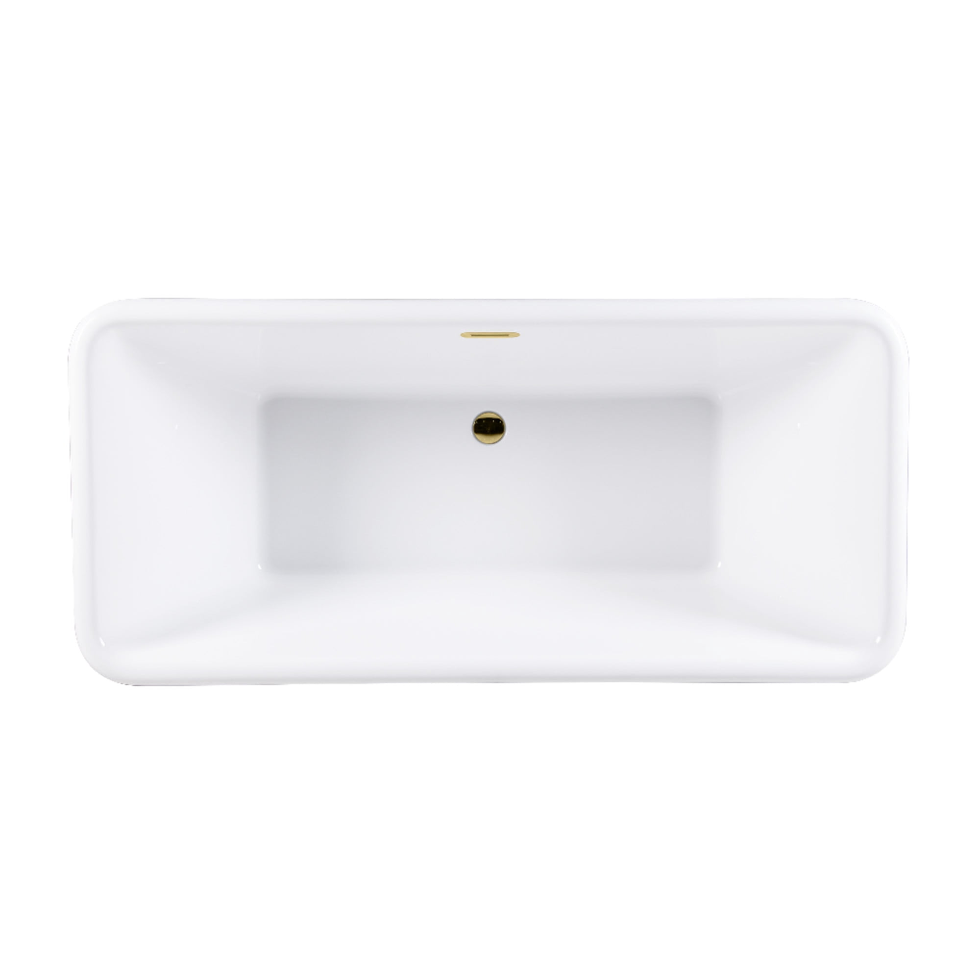 Kingston Brass VTSQ713224C422 71-Inch Acrylic Oval Rectangular Double Ended Pedestal Tub with Drain (No Faucet Drillings) in Glossy White/Polished Brass
