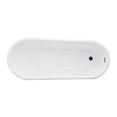thumbnail image 1 of Kingston Brass VTSS672929C310 67" Acrylic Oval Single Slipper Pedestal Tub with Drain (No Faucet Drillings), Glossy White/Matte Black, 1 of 8
