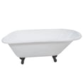 thumbnail image 1 of Aqua Eden VCT3D543019NT0 54" Cast Iron Oval Rectangular Roll Top Clawfoot Tub (3-3/8" Wall Drillings), White/Matte Black, 1 of 7