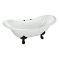 thumbnail image 1 of Aqua Eden VCT7D7231NC0 72-Inch Cast Iron Oval Double Slipper Clawfoot Tub (7-Inch Faucet Drillings) in White/Matte Black, 1 of 6