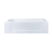 Aqua Eden VCTAP603015R 60" Cast Iron Rectangular 3-Wall Alcove Tub, Right Drain Hole, White